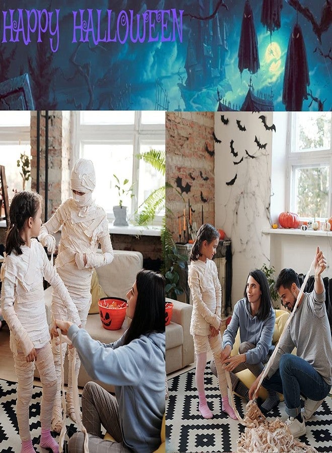 Furimuk 2 Rolls Halloween Mummy Bandage Wrap for Party Photo, Zombie Self Adhesive Gauze Bandage Roll for Cosplay Costume Wrap, Party Photography Props - Image 5